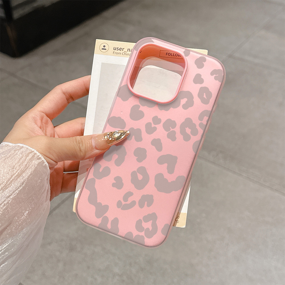 Caixa De Gelatina Anti-Impacto Rosa Leopardo 2 Em 1 Para Samsung Galaxy A03 A32 A52 A72 A51 A71 A21S A50 A30 A20 A22 A12