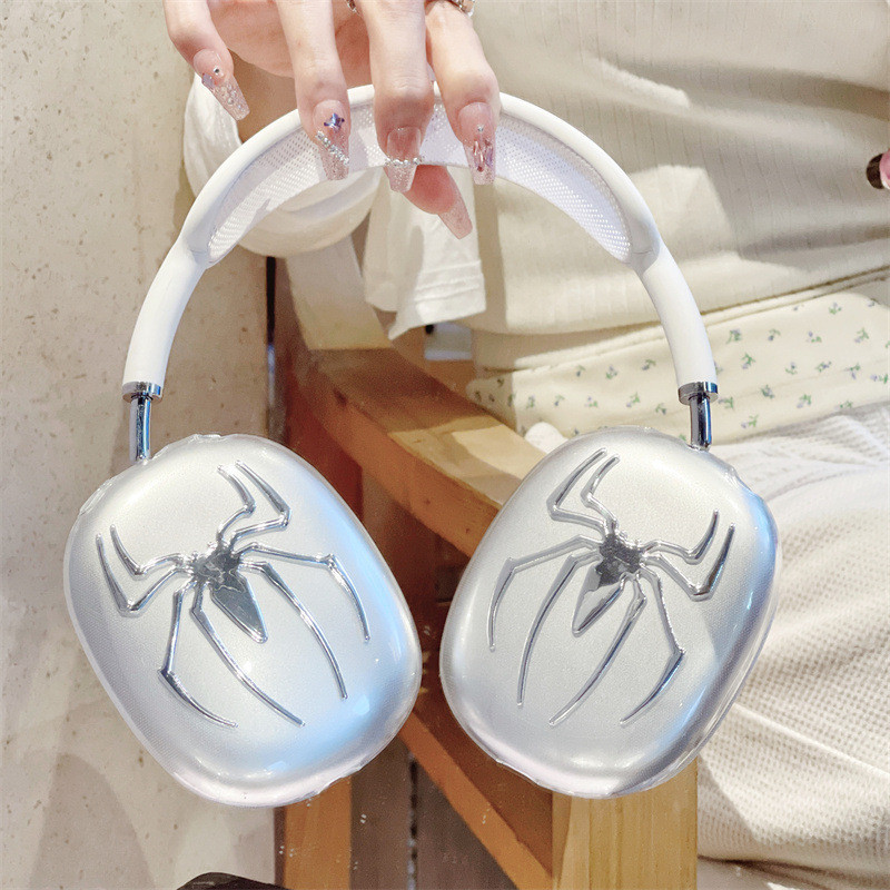 Novo estilo galvanoplastia homem-aranha adequado para Apple airpods max caso pro