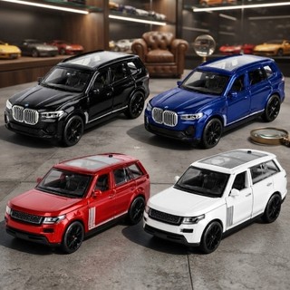Kit Miniatura Carro Carrinho Ferro BMW Rand Rover escala 1:32 12,5cm Metal