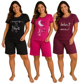 Pijama Feminino Pescador / Baby Doll Feminino Pescador / Roupa de Dormir