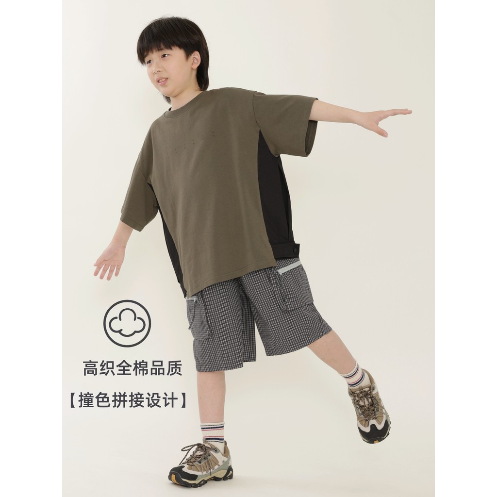 Meninos camiseta de manga curta verão novo estilo meninos moda crianças Casual All-Match médio grande crianças impresso 