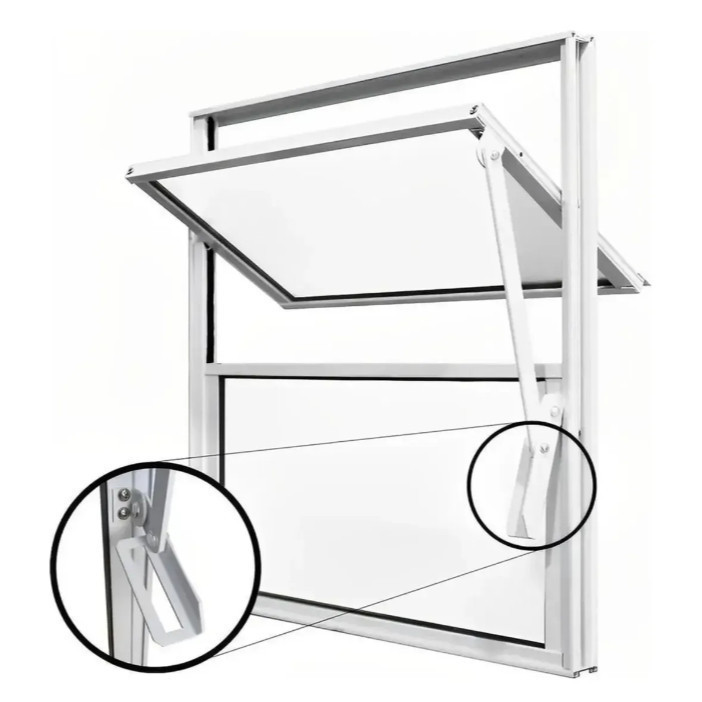 Janela Vitrô Basculante 40cmx40cm Alumínio Brilhante Vidro Liso Incolor p/ Banheiro, Cozinha