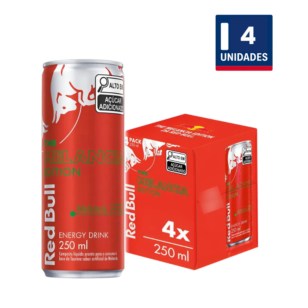 Kit de 4 Energéticos Red Bull Melancia 250 Ml Red Bull