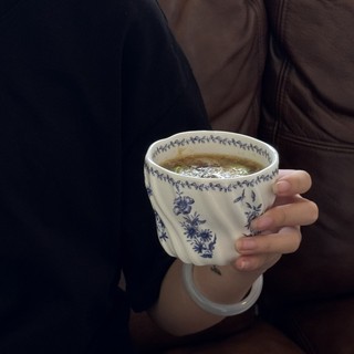 Xícara vintage floral estilo francês, xícara de cerâmica, xícara de café, xícara casual, xícara para chá da tarde, xícar