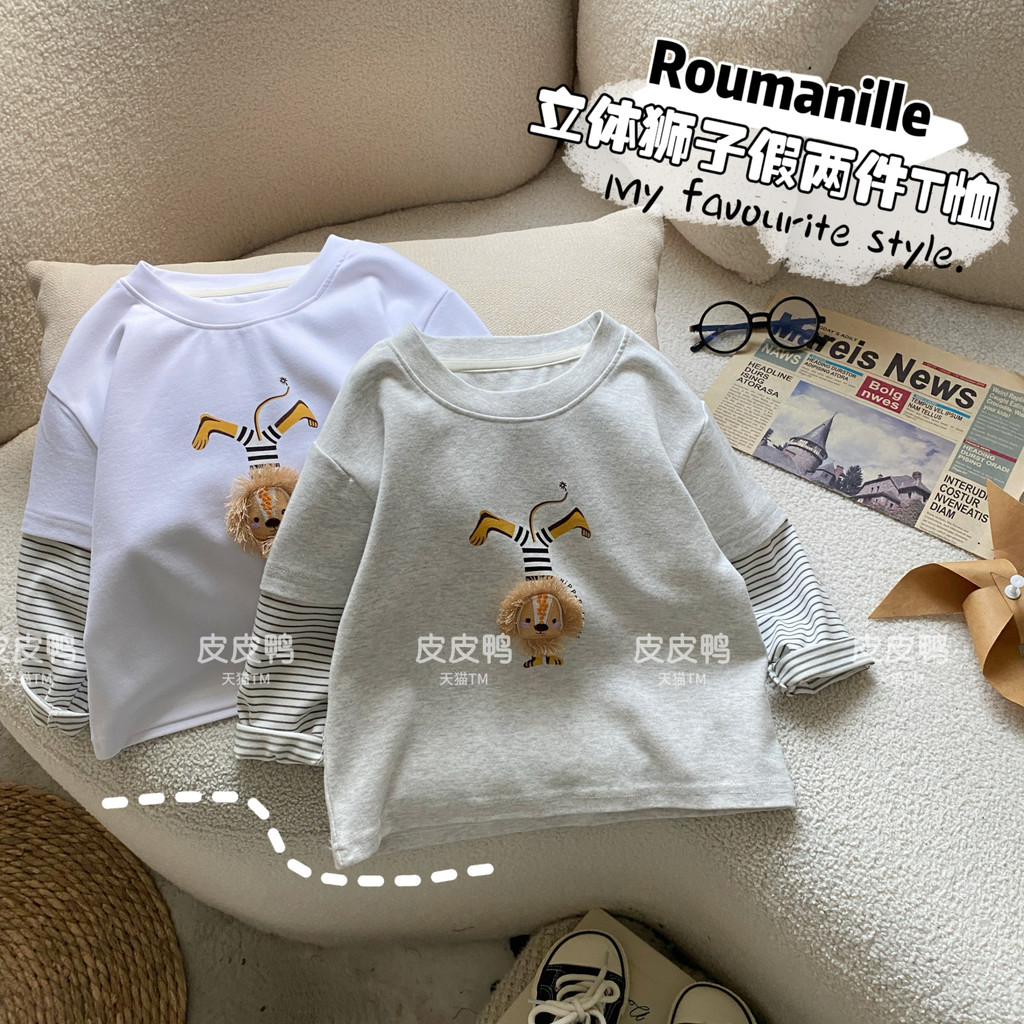 Meninos de manga comprida camiseta crianças 2026 novo estilo primavera camiseta bebê camisa de fundo crianças roupas de 