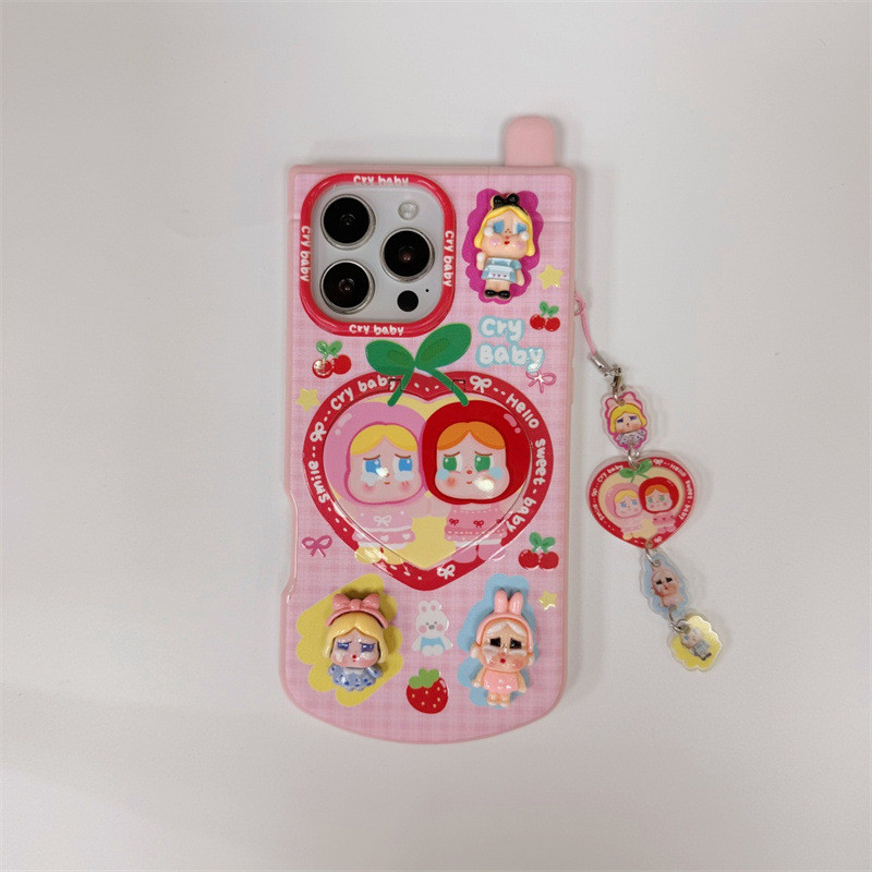 Adequado para Apple chassi iphone14 dos desenhos animados 16 conjuntos de superfície espelhada 15promax Big Brother bebê