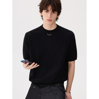 CHICERRO roupas masculinas sicilianas High-End cor sólida detalhe sentir Metal pequeno colar em torno do pescoço de malh