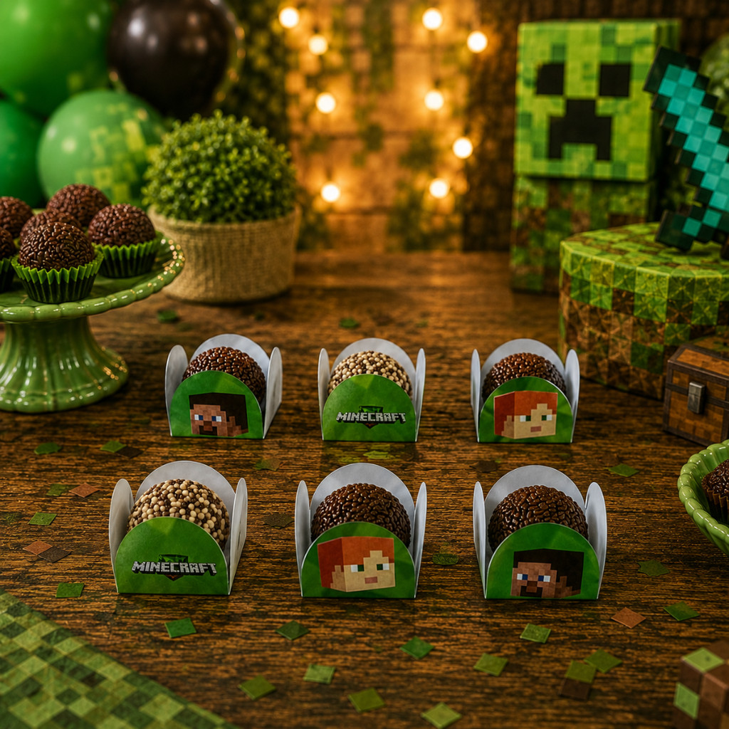 Forminha de Doces Personalizada minecraft /Lembrancinha de Festa /Aniversário