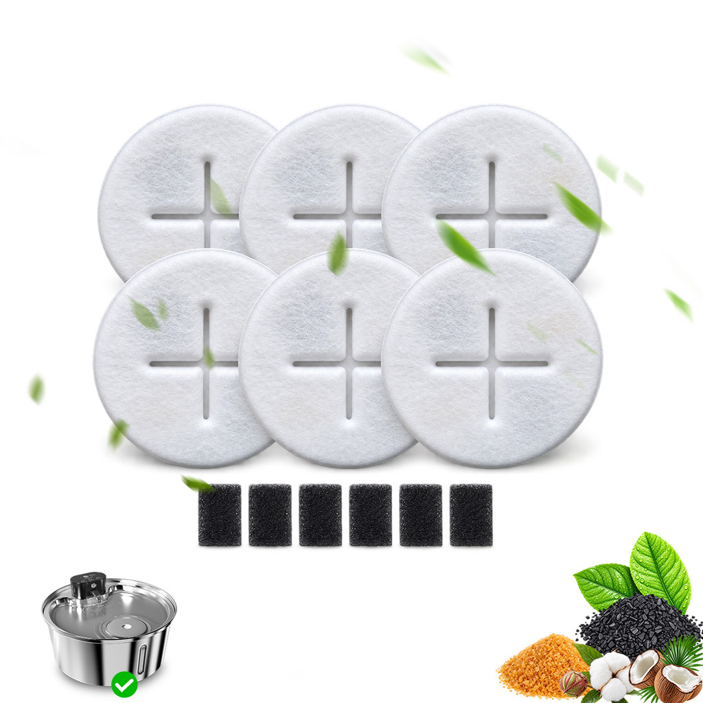 Kit com 6 Filtros Refil Newpet para Bebedouro Cães Fonte Pet Filtra e Purifica Água para NP855