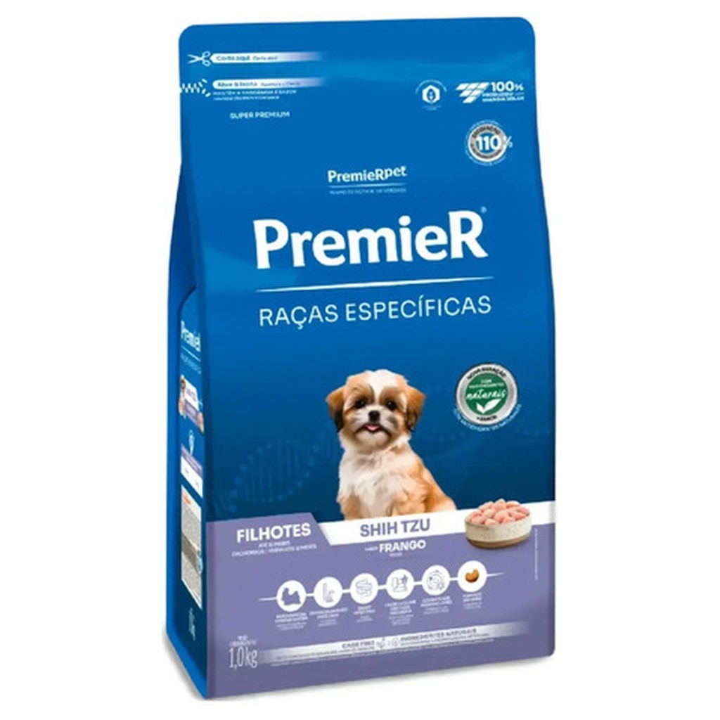 Ração Premier Shih Tzu Filhote Frango 1kg Raças Específicas Seca Cachorro Pequeno