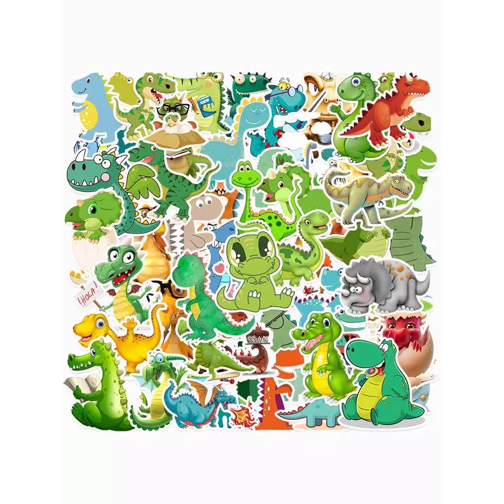 100 folhas de dinossauro de desenho animado dragão voador dinossauro fofo crianças colorido Graffiti adesivos decorativo