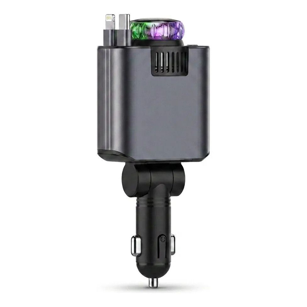 Carregador Automotivo 45w Difusor Aroma Cabo Retrátil 60cm - MGC
