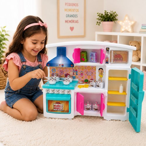 Cozinha Infantil Magali Minis Cute Brinquedo Educativo Simulacao Aprendizado Criancas