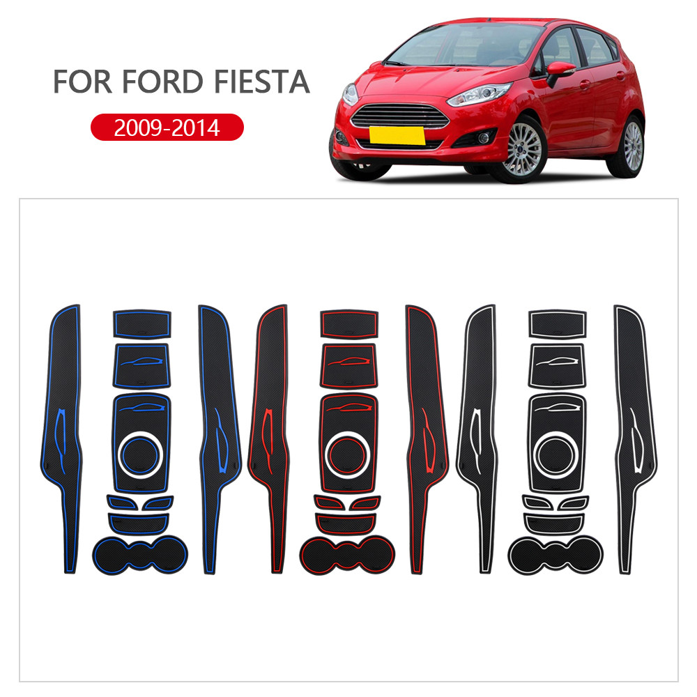 Tapete De Ranhura Para Porta De Carro Ford Fiesta MK7 2009-2013 2014 2015 Borracha Antiderrapante 10 Unidades/Conjunto S