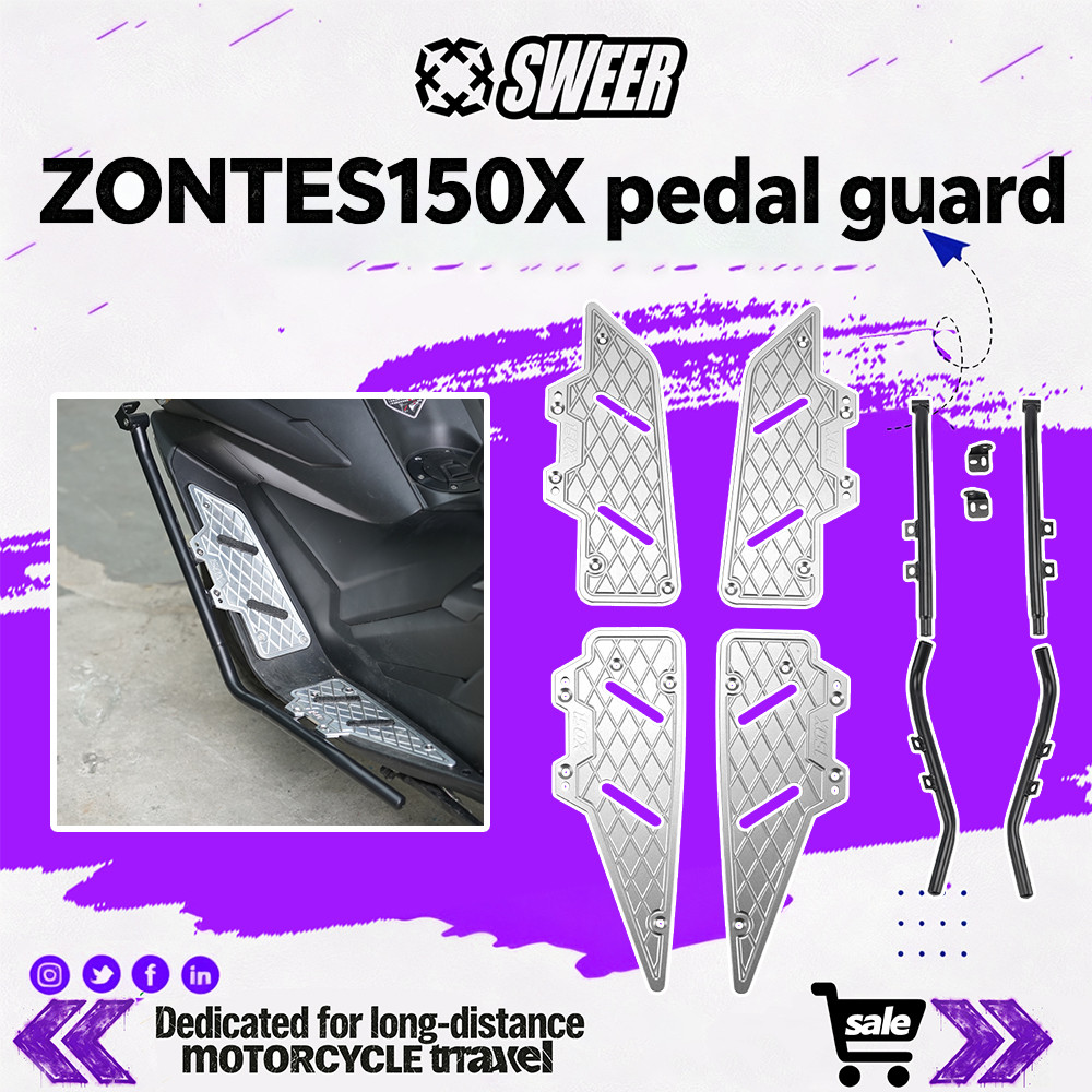 SWEER Para Zotes 150X 175X Integrado Footpeg Crash Bar Espessado Liga De Alumínio Apoio Os Pés Antiderrapante Com Suport