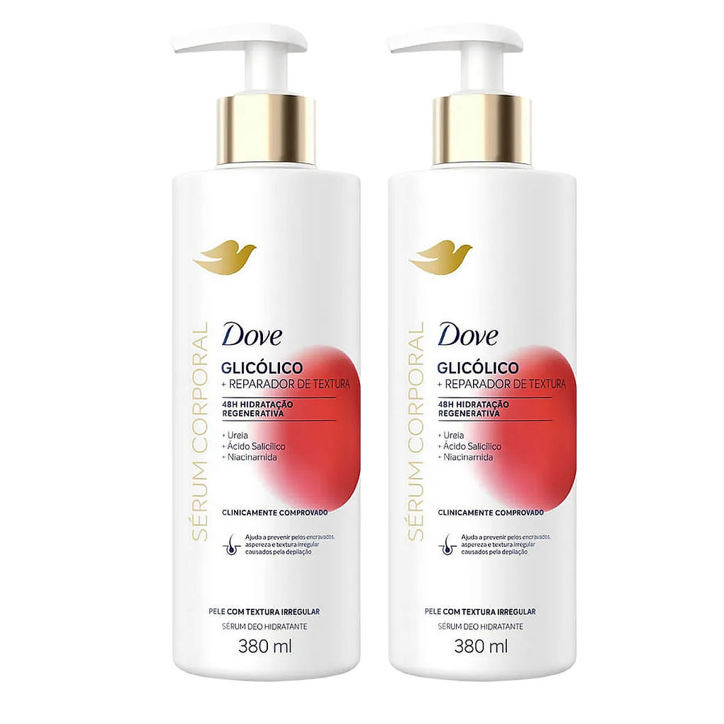 Kit 2 und Dove Sérum Hidratante Corporal Glicólico Reparador 380ml