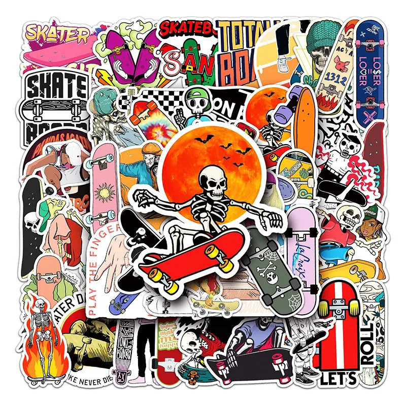 50 Pçs Legal Skate Moda Adesivos Para Mala Portátil Bagagem Telefone Estilo Do Carro Decalques DIY