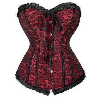 Corset 5MXZ para Mulheres, Bustiers Estilo Renascentista Floral, Tamanhos Grandes 1JRI