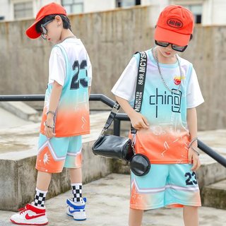 Crianças uniforme de basquete terno meninos verão novo estilo médio grande crianças colete esportivo meninos meninas rou