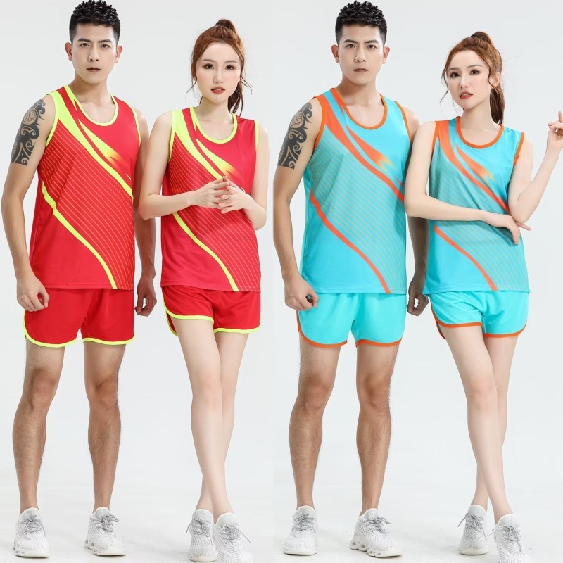 Ternos de treino e campo masculino feminino treinamento exame físico das crianças colete Shorts maratona correndo compet