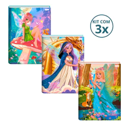 Kit Com 03 Cadernos Brochura 80 Folhas Fada - Jandaia
