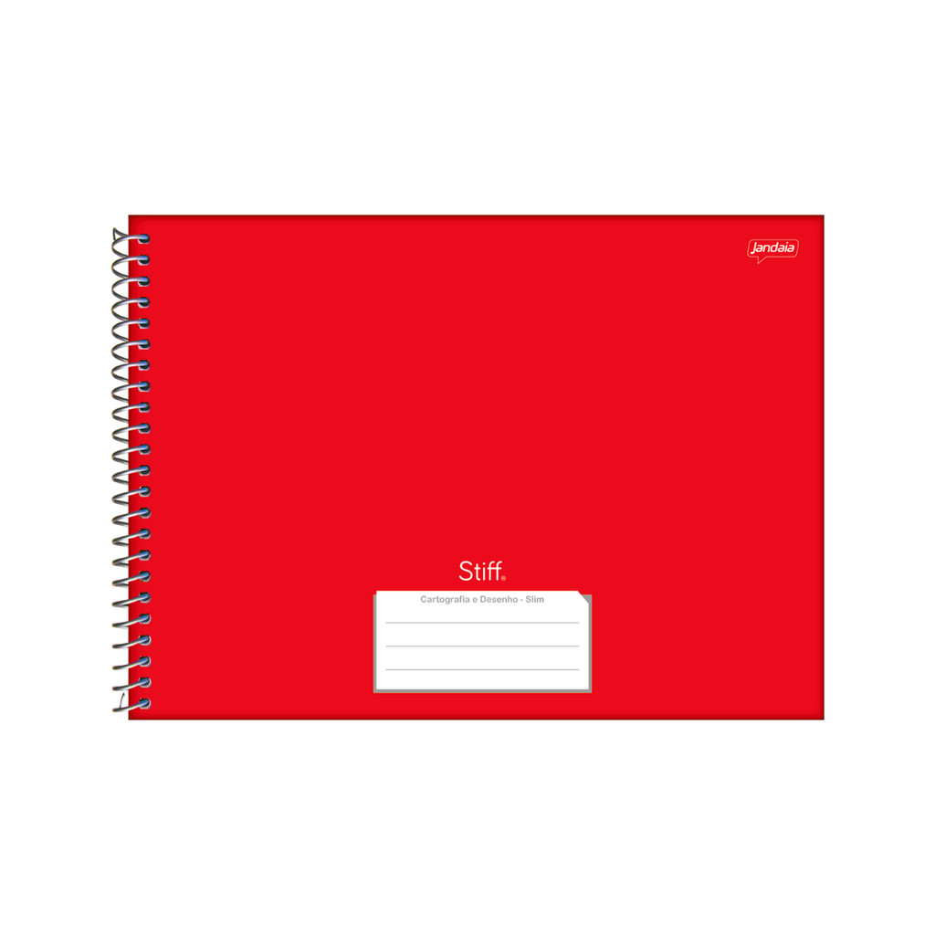 Caderno De Desenho Universitario Stiff 80 folhas - Jandaia Capa:Vermelho