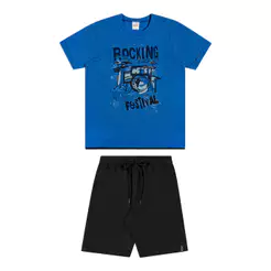 Conjunto Infantil Menino Rocking Elian Azul