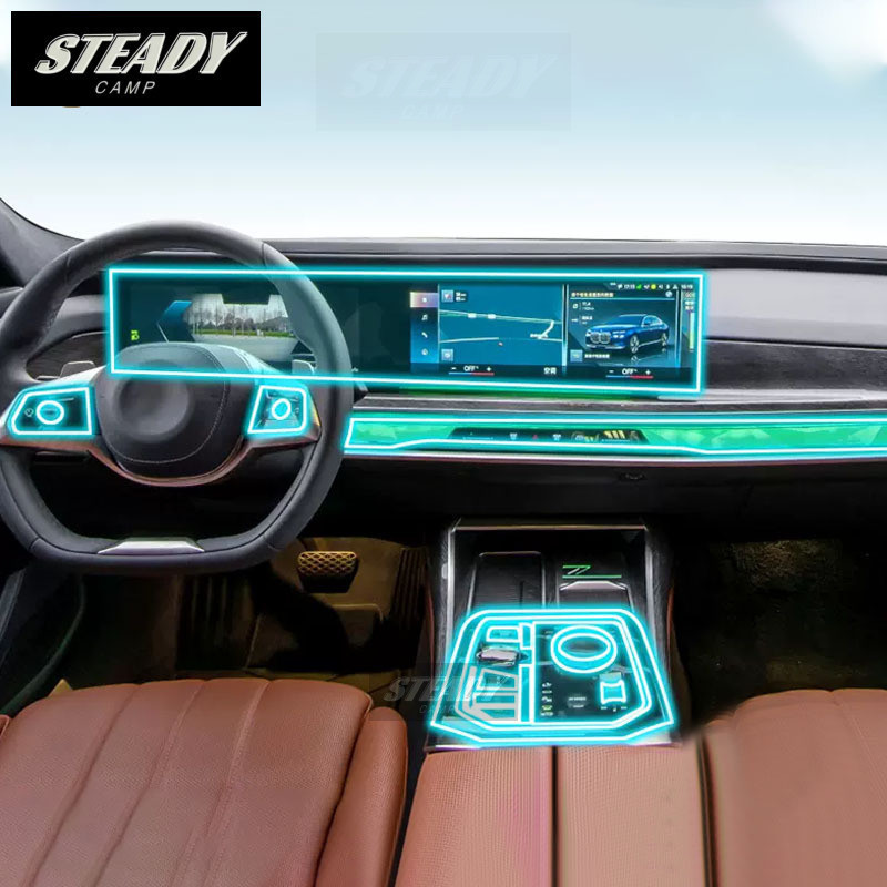 Para BMW G70 I7 Série 7 2023 Console Central Interior Do Carro Transparente TPU PPF Película Protetora Anti-Risco Repara