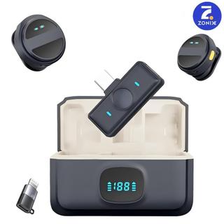 Microfone Lapela Redondo Imã Sem Fio Tipo C Preto Anti Ruído Duplo Mymotors Para Android E IOS-Zonix