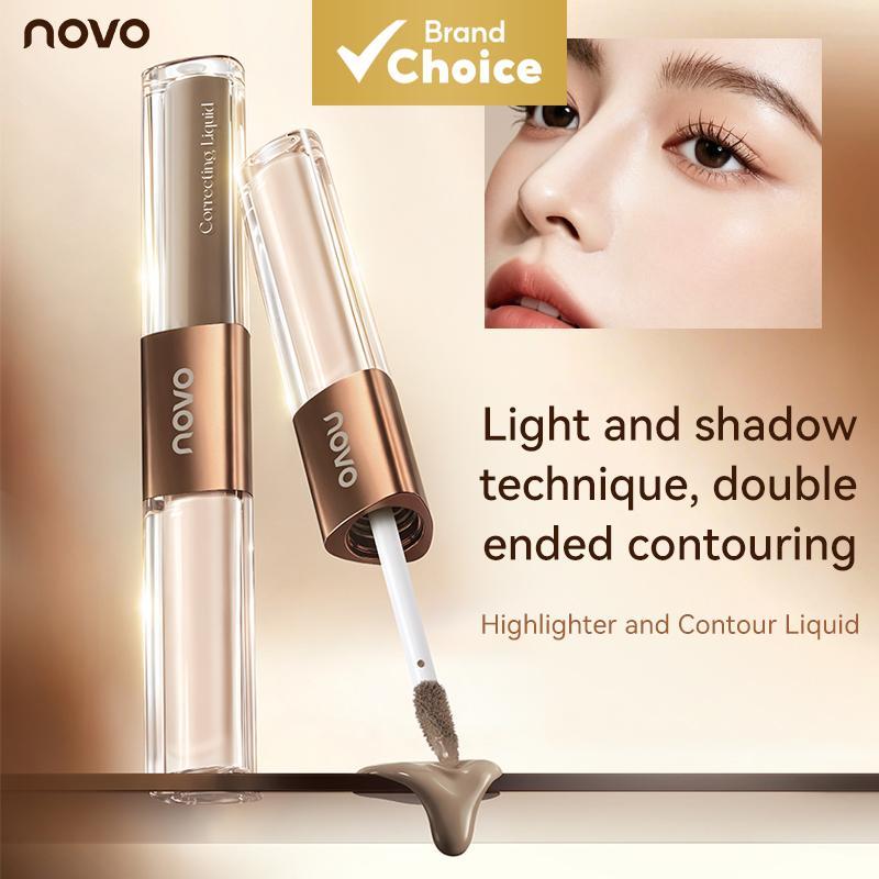 NOVO Contorno E Iluminador Líquido De Cabeça Dupla , Escultura Facial Com Sombra De Luz 2 Em 1 , Textura Cremosa Sedosa 