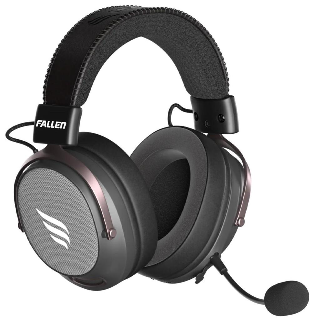 Headset Gamer Fallen Morcego Pro Black, Wireless/Bluetooth, 7.1 Virtual, Drivers de 53mm, Preto, HE00062