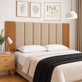 Kit Com Até 12 Peças Cabeceira Modular + Painel Ripado MDF Para Cama Box | Casal | King | Queen - Envio Imediato !!!