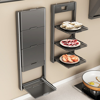 Rack Dobrável Para Pratos De Comida De Cozinha Montado Na Parede