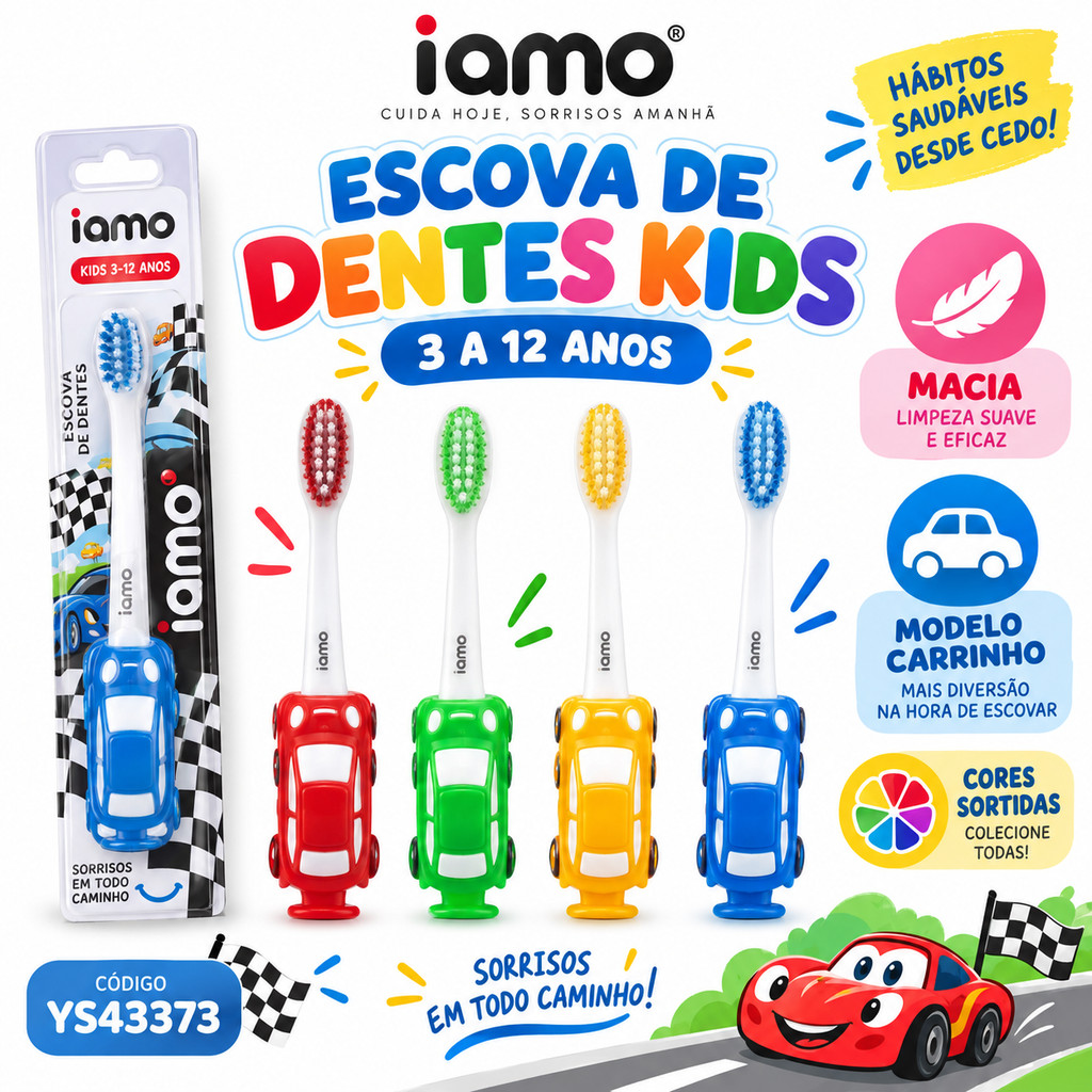 Kit Escova Dental Infantil Macia 3 a 12 Anos 12 ou 24 Unidades