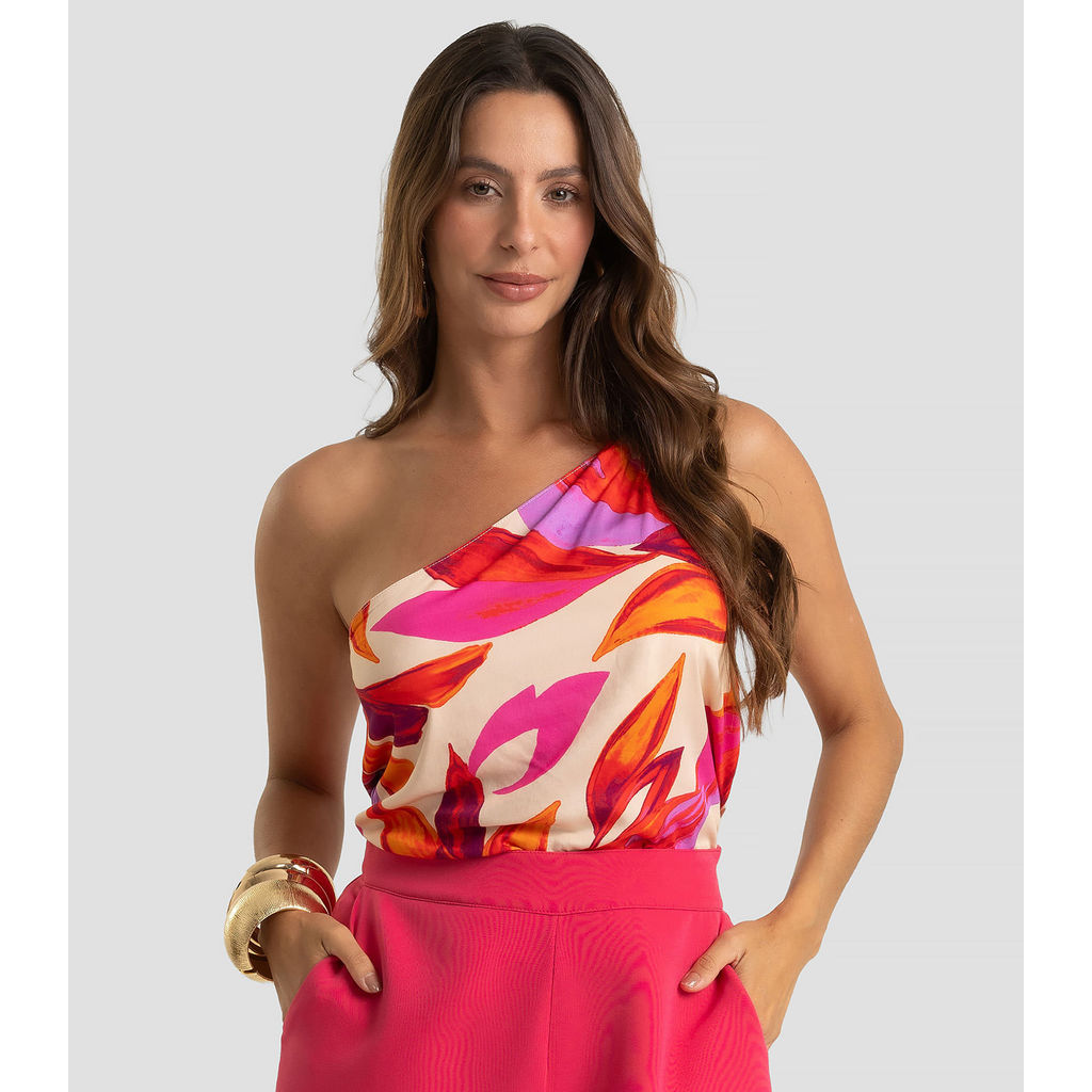 Regata Feminina Em Viscose Khyara Acetinada Dianna Laranja