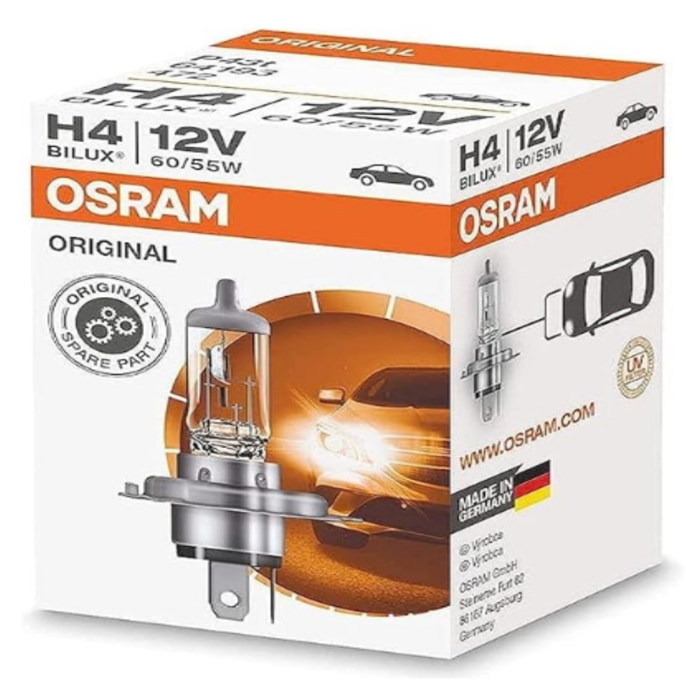 Lâmpada Farol H4 Osram 12V 60/55W Halógena Original Line Farol Alto e Baixo Carro Moto Caminhonete