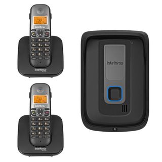 Kit Interfone Porteiro Residencial Intelbras Sem Fio TIS 5010 + 02 Ramais Internos para Atendimento