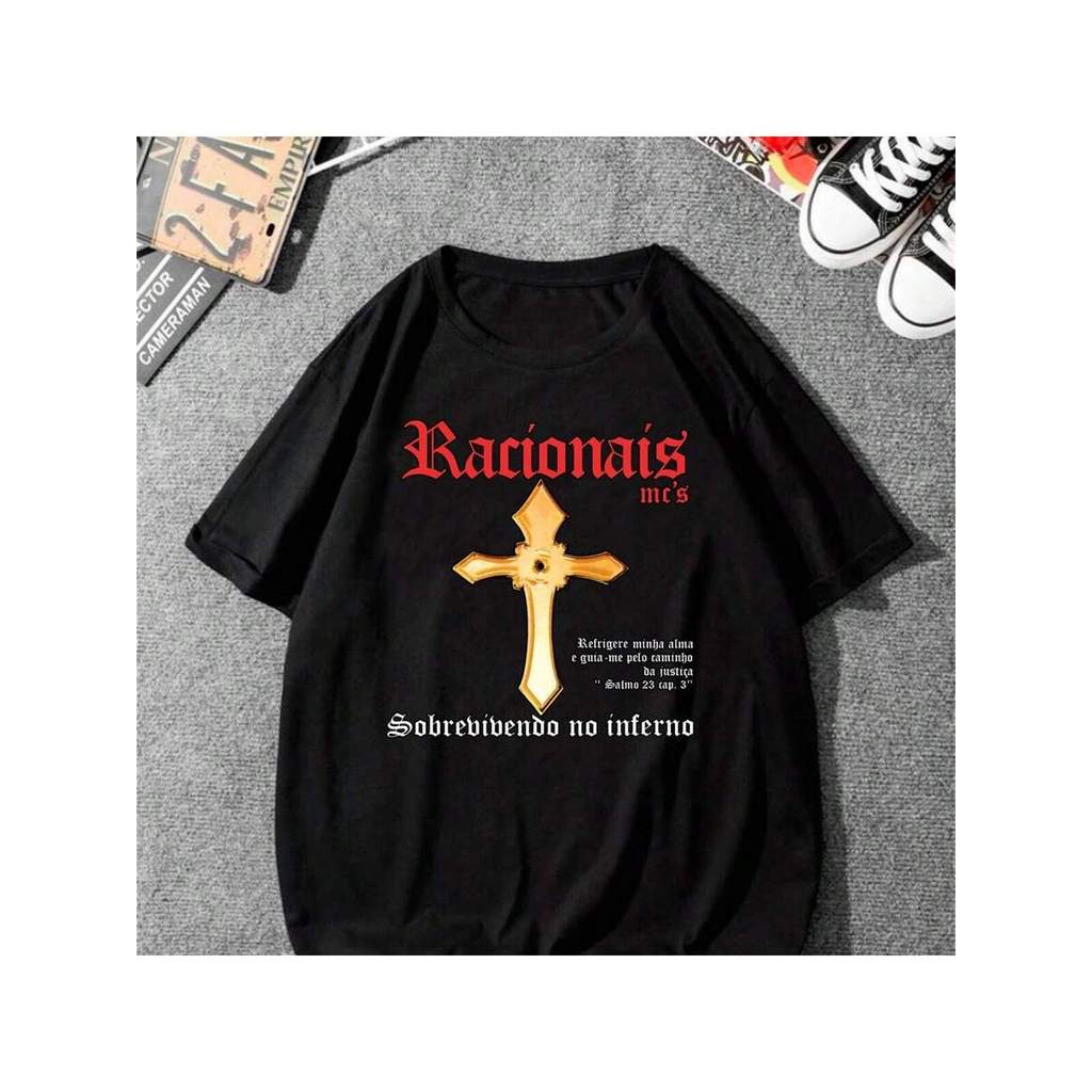 Camiseta Racionais  Unissex 100% Algodão Lançamento Streetwear Envio Rapido Tamanhos Plus Size