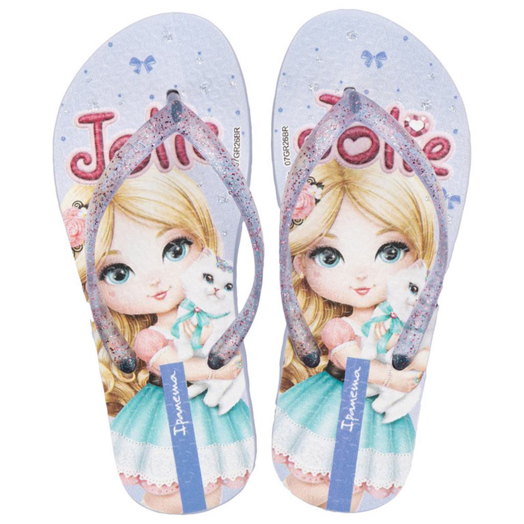 Chinelo Infantil Jolie Amores Lilás Glitter Dedo Ipanema Menina Leve Macio 27307