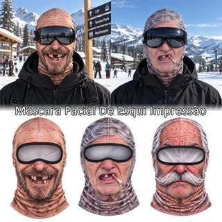 Máscara De Esqui Com Estampa Facial 3D , Polaina De Pescoço Digital , Chapéu Engraçado Para Festa De Snowboard , Adultos