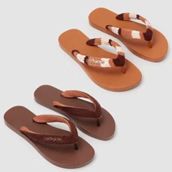 Chinelo Rasteira Feminino Petite Jolie Fresh Crochê Original Confortável Dia a Dia Verão
