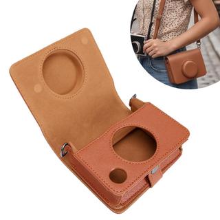 Estojo de couro PU para câmera Bolsa protetora estilo vintage para Fujifilm Mini evo Instant com alça de ombro
