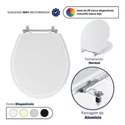 Assento Sanitário em MDF Ravena Branco para bacia Deca