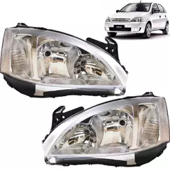 PAR Farol Corsa 2003 2004 2005 2006 2007 2008 a 2012 Cromado