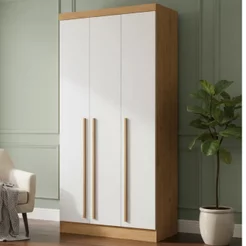 Guarda-Roupa Modulado 3 Portas 2 Gavetas Infinity Marrom/Cedro/Branco Line Cedro/Branco Line