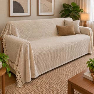 Manta Para Sofa Gigante Retrátil Canto e Fixo 100% Algodao - Cru