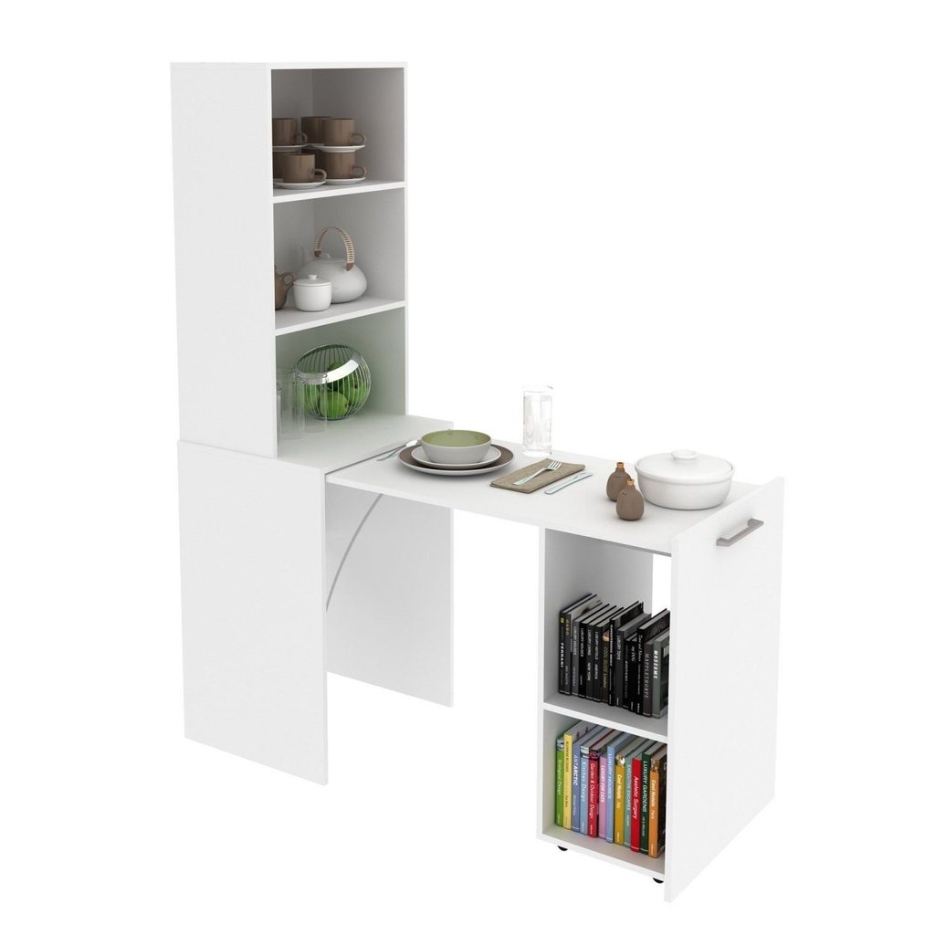 Armário com Mesa Retrátil ME4171 Tecnomobili Branco Branco · foto 2