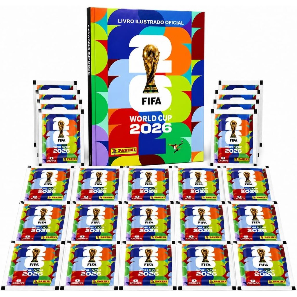 Kit Album Capa Dura + Figurinhas Copa Do Mundo Fifa 2026
