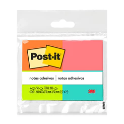 Bloco de notas adesivas Post-it Tropical 4 blocos de 38x50 mm 50 folhas 3M