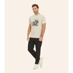 Camiseta Masculina em Meia Malha Diametro Bege